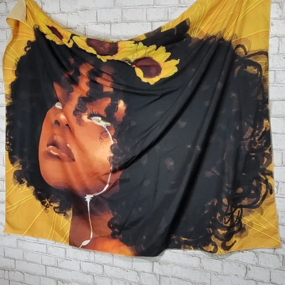 Graphic lady wall tapestry